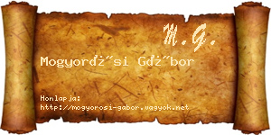 Mogyorósi Gábor névjegykártya