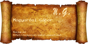 Mogyorósi Gábor névjegykártya
